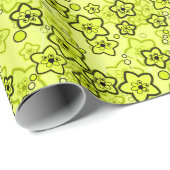 Gelb mit schwarz leuchtendem Neuralmuster Geschenkpapier (Rolleneckpunkt)