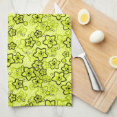 Gelb mit schwarz leuchtendem Neuralmuster Geschirrtuch (Viertel Falte)