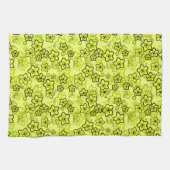 Gelb mit schwarz leuchtendem Neuralmuster Geschirrtuch (Horizontal)