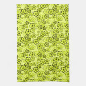 Gelb mit schwarz leuchtendem Neuralmuster Geschirrtuch (Vertikal)