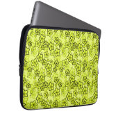 Gelb mit schwarz leuchtendem Neuralmuster Laptopschutzhülle (Vorne Rechts)