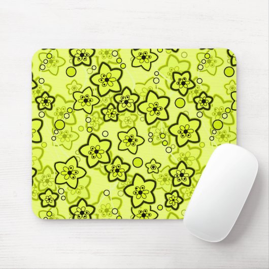 Gelb mit schwarz leuchtendem Neuralmuster Mousepad (Mit Mouse)