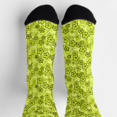 Gelb mit schwarz leuchtendem Neuralmuster Socken (Oben)
