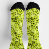 Gelb mit schwarz leuchtendem Neuralmuster Socken (Oben)