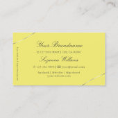 Gelb mit Silberdekor und glänzender Diamant Visitenkarte (Rückseite)