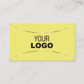 Gelb mit Silberdekor und Logo einfach stilvoll Visitenkarte (Vorderseite)