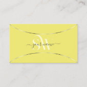 Gelb mit Silberdekor und Monogramm Beruflich Visitenkarte (Vorderseite)