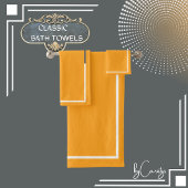 Gelb mit weißer Grenze Badhandtuch Set