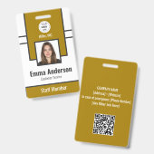 Gelb | Mitarbeiter-Foto-ID Unternehmenssicherheit Ausweis (Front & Back)