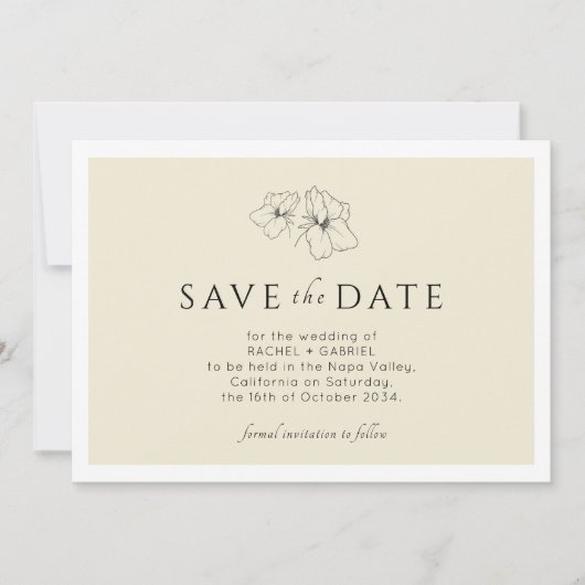 Gelb | Moderne Golflorflaeche Save the Date (Vorderseite)