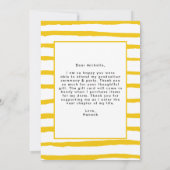 Gelb | Moderner Brush Script Foto Abschluss Dankeskarte (Rückseite)