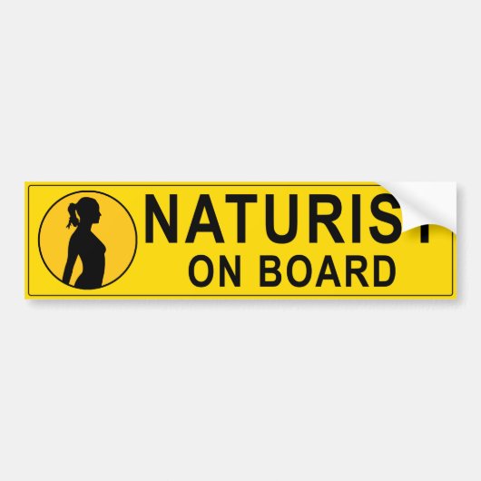 Gelb, Naturist an Bord Autoaufkleber (Vorne)