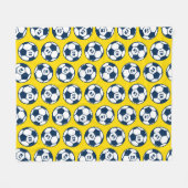 Gelb-navis-Fußball-Muster Fleecedecke (Vorderseite (Horizontal))