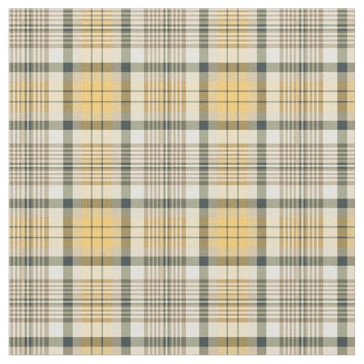 Gelb, Navy Blue und Elfenbeinblau Kariert Stoff (Nahaufnahme)