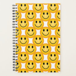 Gelb Notebook-Planer mit glücklichem Gesicht Emoji Planer