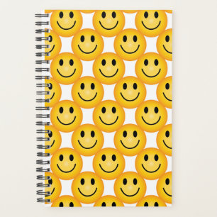 Gelb Notebook-Planer mit glücklichem Gesicht Emoji Planer