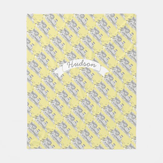 Gelb oder beliebiges Choo-Muster Fleecedecke (Vorderseite)