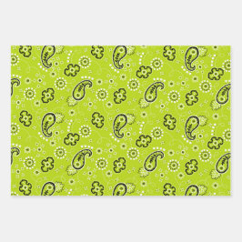 Gelb-orange Bandana Classic Muster Fun Geschenkpapier Set