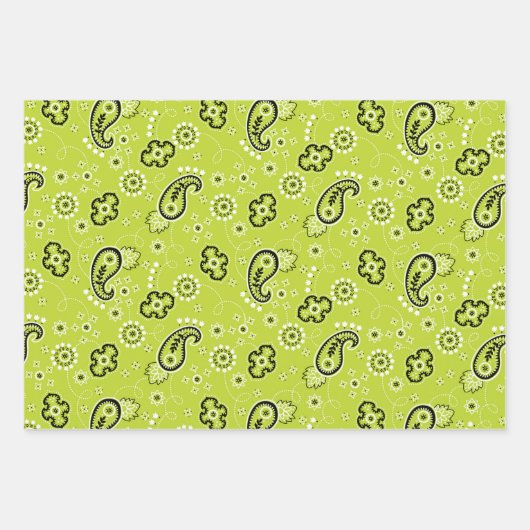 Gelb-orange Bandana Classic Muster Fun Geschenkpapier Set (Vorderseite)