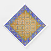 Gelb, orange, blau geschliffen serviette (Ecke)