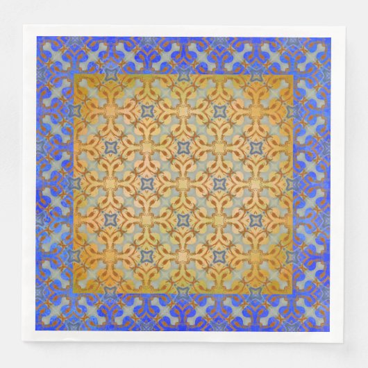 Gelb, orange, blau geschliffen serviette (Vorderseite)