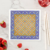 Gelb, orange, blau geschliffen serviette (Beispiel)