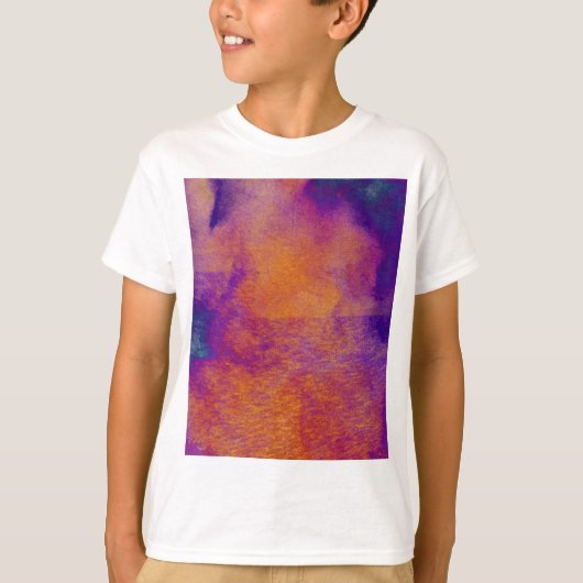 Gelb orange blau lila modernes Grafikdesign T-Shirt (Vorderseite)