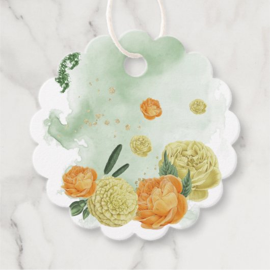 Gelb-orange-Blume Grün für Anhänger (Vorderseite)