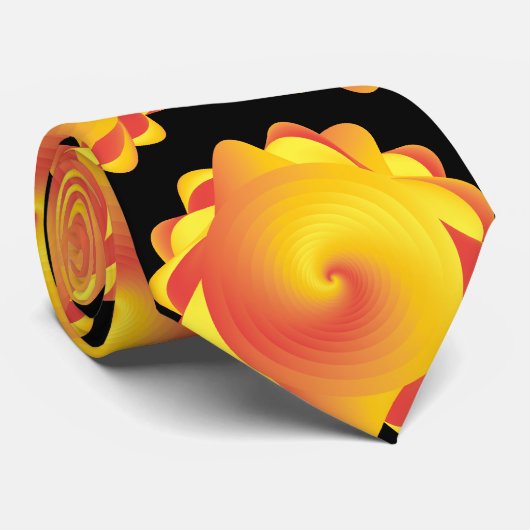 gelb-orange Blume Krawatte (Gerollt)