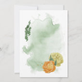 Gelb-orange-Blume Sitzkarte Tischnummer (Rückseite)