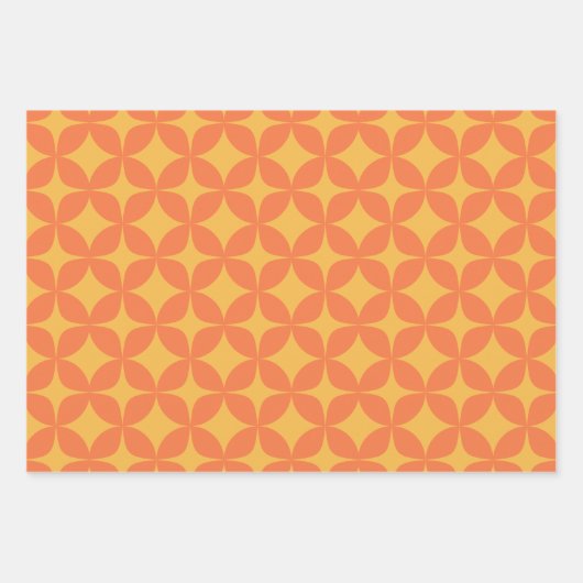 Gelb-orange-gelbes Muster für geometrisches mittle Geschenkpapier Set (Vorderseite 3)