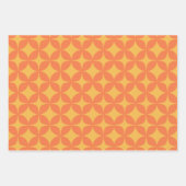 Gelb-orange-gelbes Muster für geometrisches mittle Geschenkpapier Set (Vorderseite)