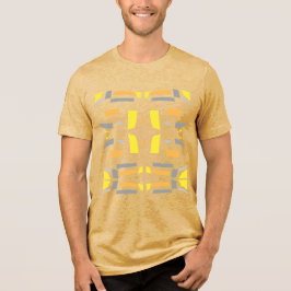 Gelb Orange Grau Symmetrische Südwest-Kunst-Optik Tri-Blend Shirt