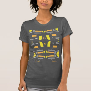 Gelb Orange Grau Symmetrischer Südwest-Kunstlook T-Shirt