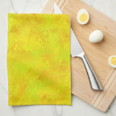 Gelb Orange Grün abstraktes Muster Geschirrtuch (Viertel Falte)