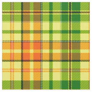 Gelb Orange Grün Kariertes Tartan-Design Stoff