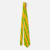 Gelb Orange Grün Vertikale Streifen Design Krawatte (Rückseite)
