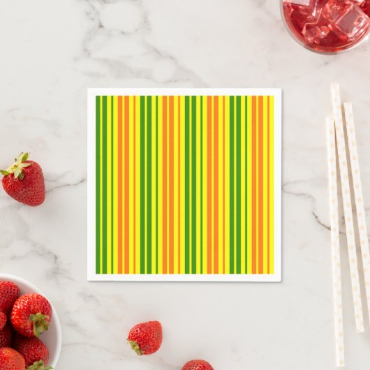 Gelb Orange Grün Vertikale Streifen Design Serviette (Beispiel)