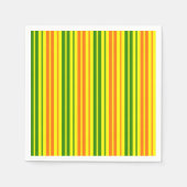 Gelb Orange Grün Vertikale Streifen Design Serviette (Vorderseite)