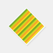 Gelb Orange Grün Vertikale Streifen Design Serviette (Ecke)