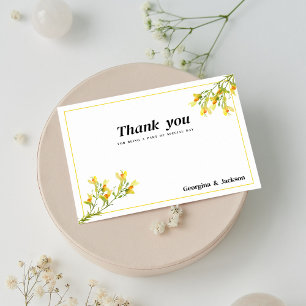 Gelb-orange grüne Frühlingsblume Vielen Dank Einladung