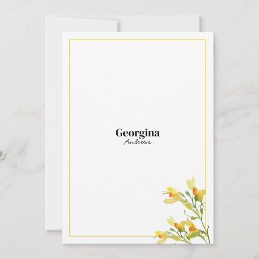 Gelb-orange-grüne Frühlingssäule Brautparty Einladung (Rückseite)