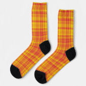 Gelb Orange Karomuster Socken (Linkes Detail)