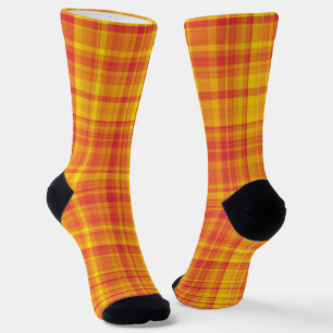 Gelb Orange Karomuster Socken
