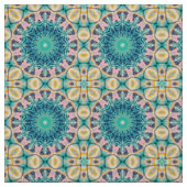 Gelb-orange, Minze und rosa Mandala. Stoff (Muster)