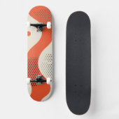 Gelb orange mit schwarzen Punkten Skateboard (Vorderseite)