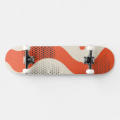Gelb orange mit schwarzen Punkten Skateboard (Horizontal)