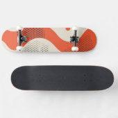 Gelb orange mit schwarzen Punkten Skateboard (Horizontal)
