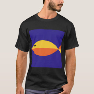 Gelb Orange Monochrome Fisch T-Shirt