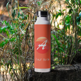 Gelb-orange Monogramm Initial A Trinkflasche